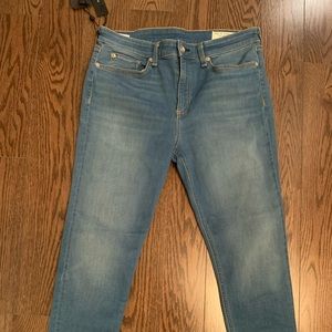 rag & bone Women's Skinny Jeans in Light Blue Denim